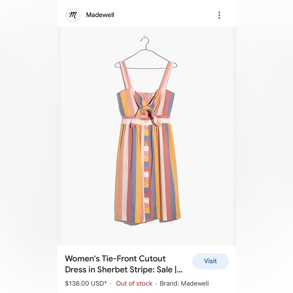 Madewell striped dress